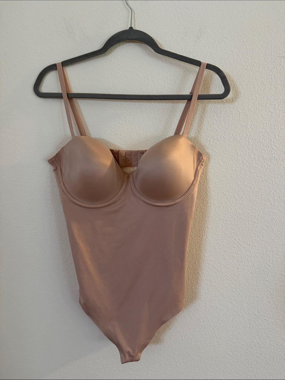 Spanx Mauve Nude Toned Bodysuit with Built-In Bra